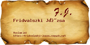 Fridvalszki Józsa névjegykártya