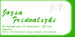 jozsa fridvalszki business card